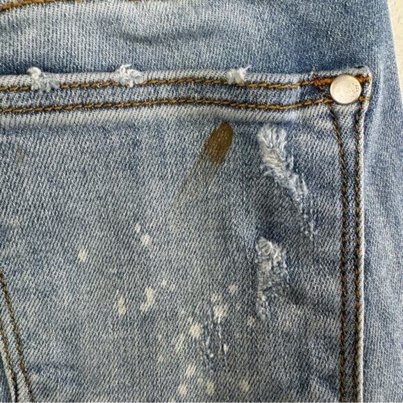 Judy Blue jean bleach splatter ripped raw hem size 1 denim Distressed Blue Jeans - Picture 12 of 12